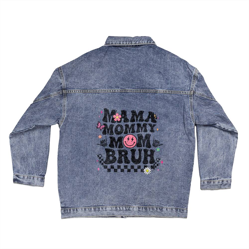 Oversized Women's DTG Denim Jacket, Mam, Mammy, Mommy, Mom, Wife, Mothers Day