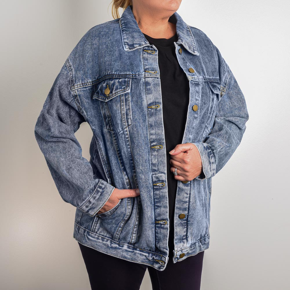 Oversized Women's DTG Denim Jacket, Mam, Mammy, Mommy, Mom, Wife, Mothers Day