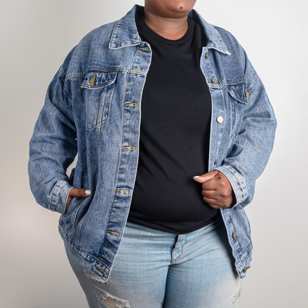 Oversized Women's DTG Denim Jacket, Mam, Mammy, Mommy, Mom, Wife, Mothers Day