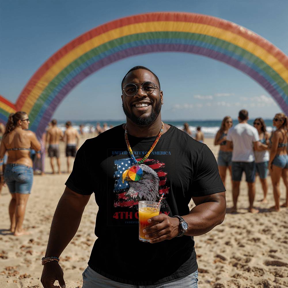 4th July Eagle-Bella + Canvas 3001 Unisex-Jersey Tee Front Print