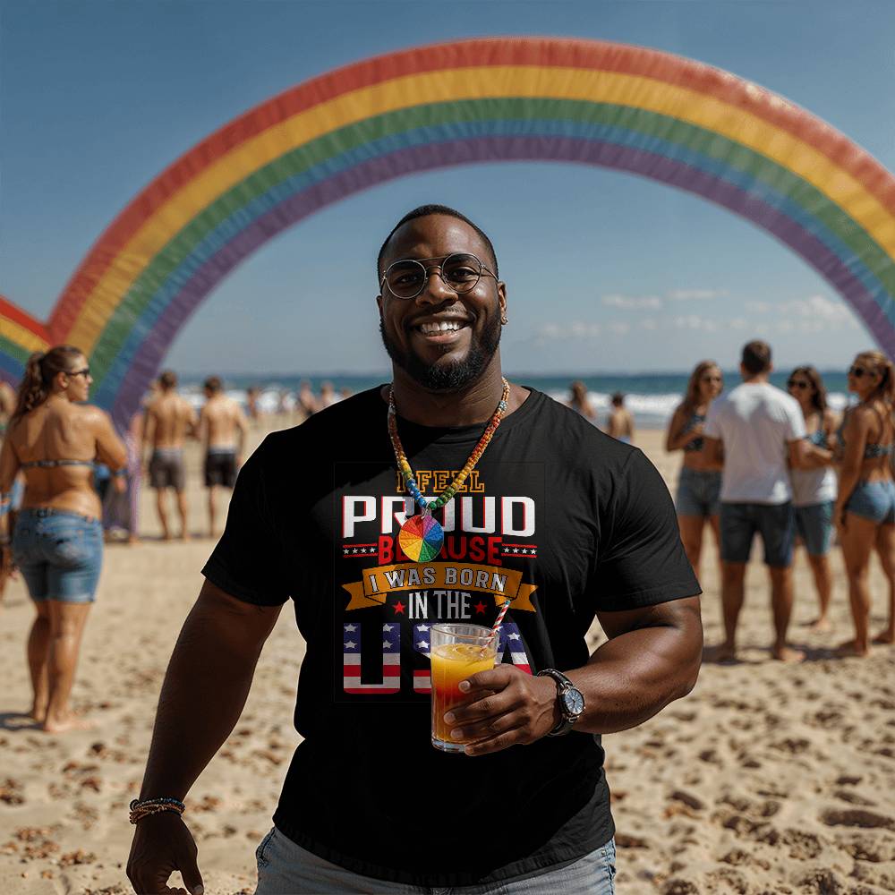 I Was Born USA-Bella + Canvas 3001 Unisex-Jersey Tee Front Print