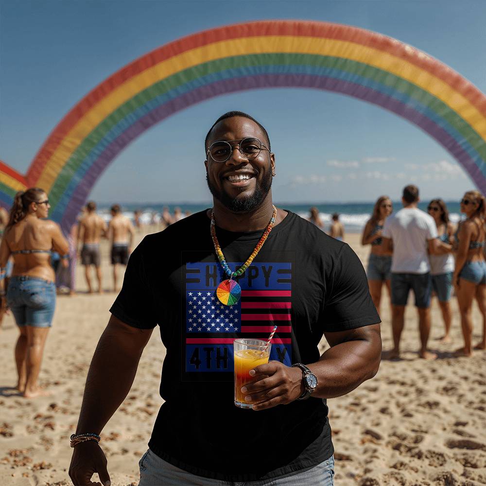 Happy 4th July-Bella + Canvas 3001 Unisex-Jersey Tee Front Print