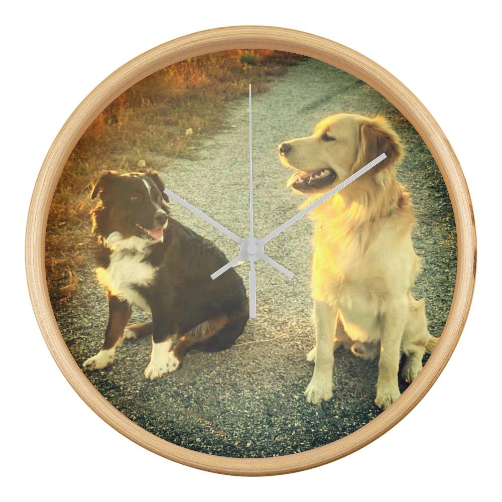 Wall Clock, Color Rimmed, Clock Face, Doggies Picture