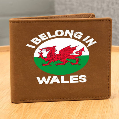 Graphic Leather Wallet, I Belong In Wales, Welsh Gifts