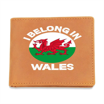 Graphic Leather Wallet, I Belong In Wales, Welsh Gifts