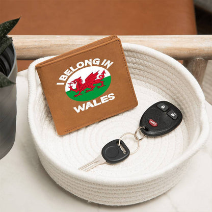 Graphic Leather Wallet, I Belong In Wales, Welsh Gifts