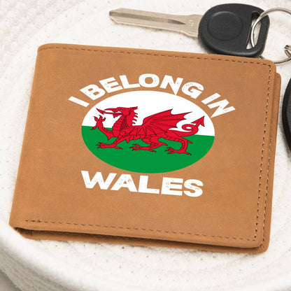 Graphic Leather Wallet, I Belong In Wales, Welsh Gifts