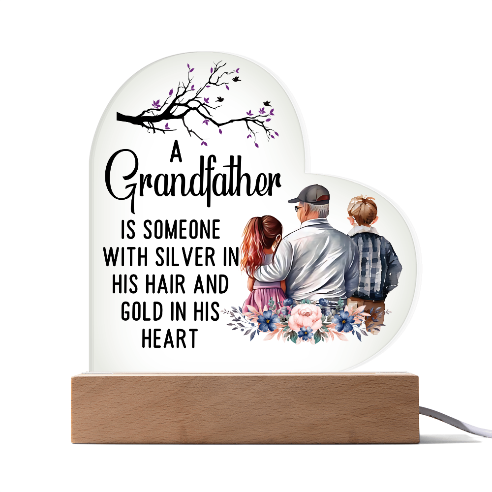 Best Gift for Grandfather - Acrylic Heart Plaque