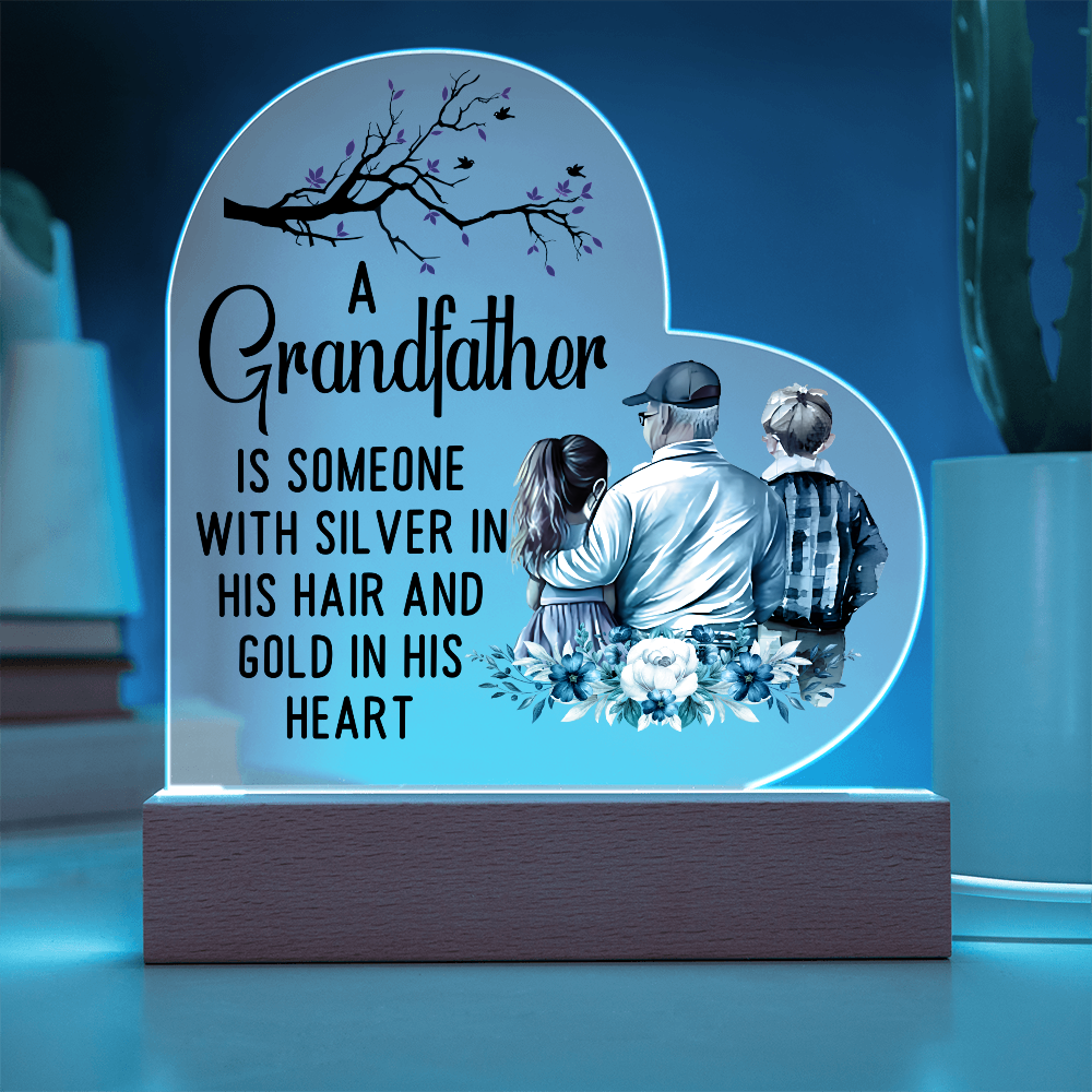 Best Gift for Grandfather - Acrylic Heart Plaque