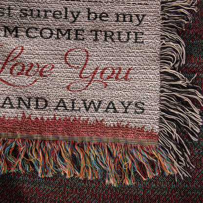 Heirloom Woven Blanket-Portrait, To My Girlfriend, I Love You