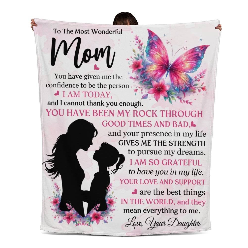 To The Most Wonderful Mom, Jersey Fleece Blanket, Mother's Day