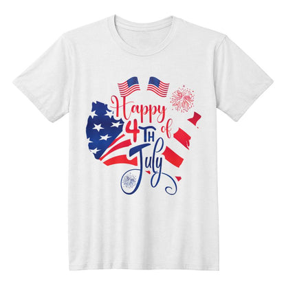 Happy 4th July Flags-Bella + Canvas 3001 Unisex-Jersey Tee Front Print