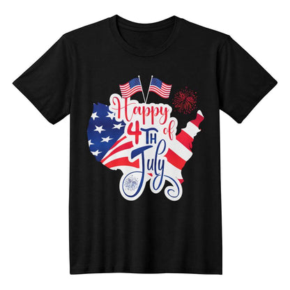 Happy 4th July Flags-Bella + Canvas 3001 Unisex-Jersey Tee Front Print