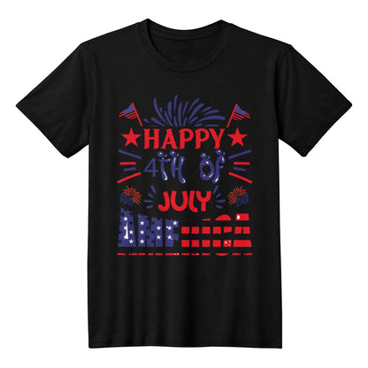 Happy 4th America-Bella Canvas + 3001 Unisex-Jersey Tee Front Print