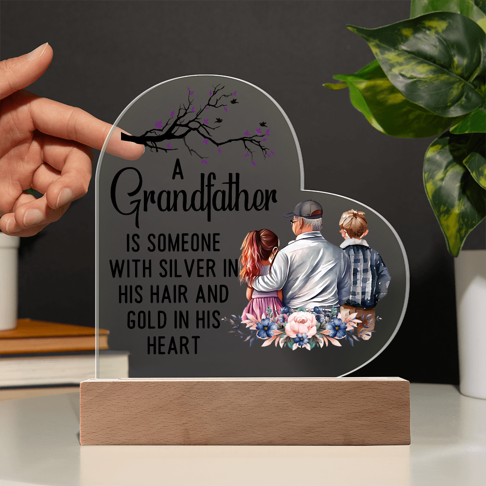 Best Gift for Grandfather - Acrylic Heart Plaque