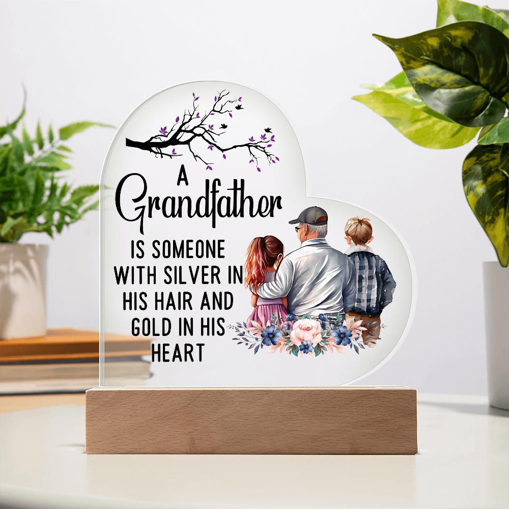 Best Gift for Grandfather - Acrylic Heart Plaque