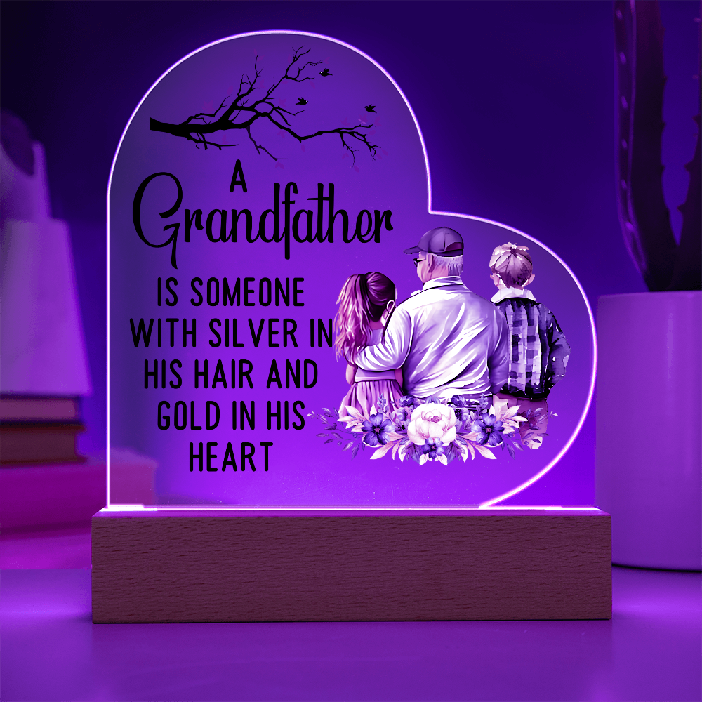 Best Gift for Grandfather - Acrylic Heart Plaque