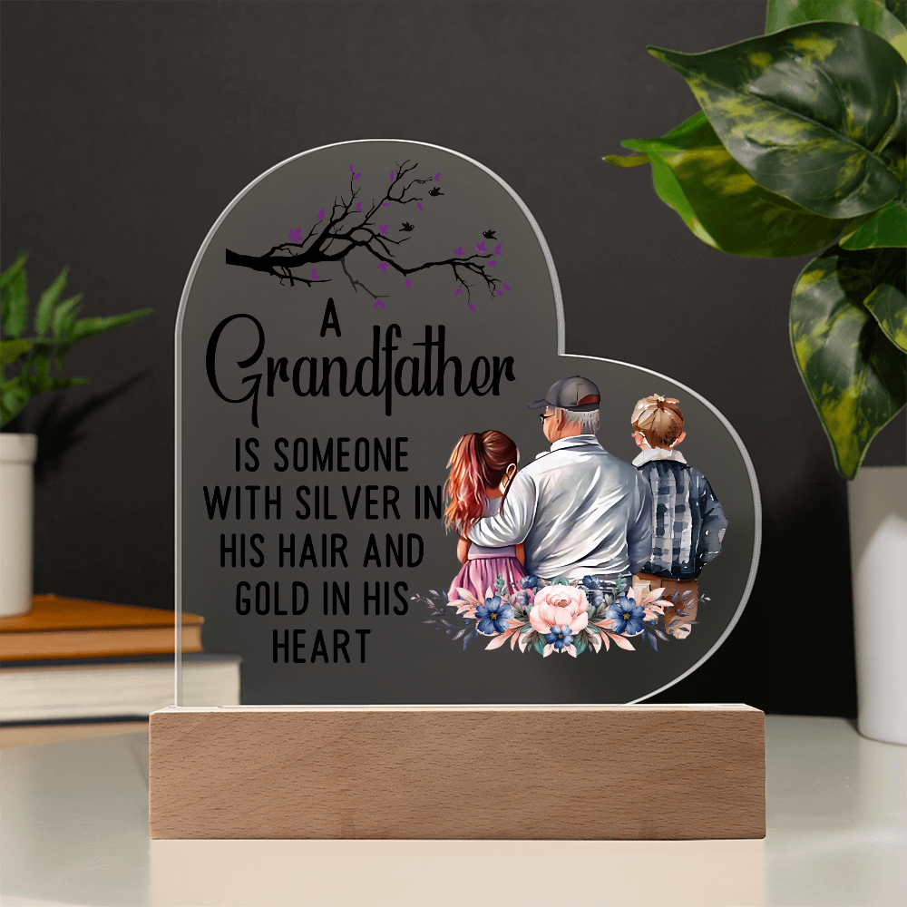 Best Gift for Grandfather - Acrylic Heart Plaque