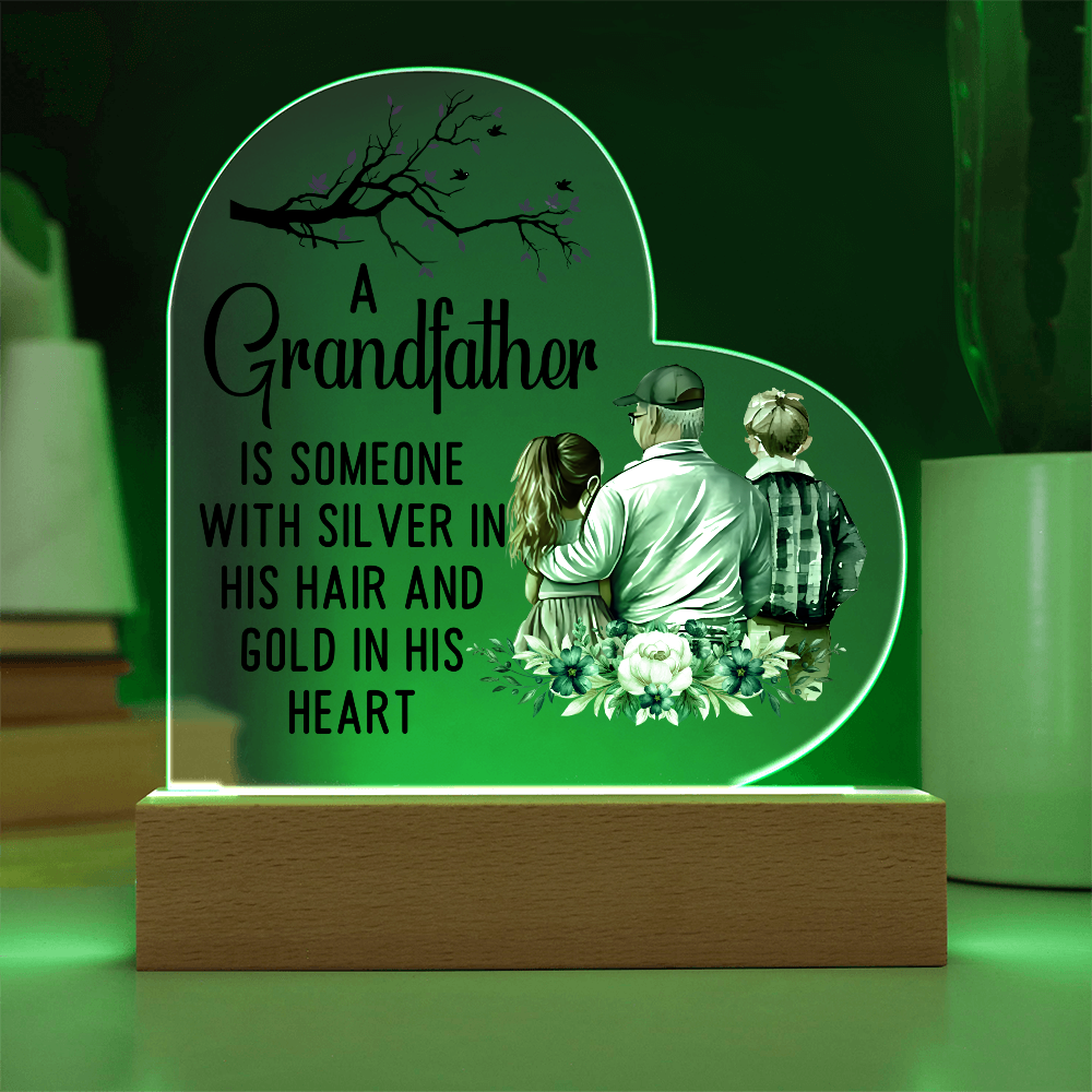 Best Gift for Grandfather - Acrylic Heart Plaque