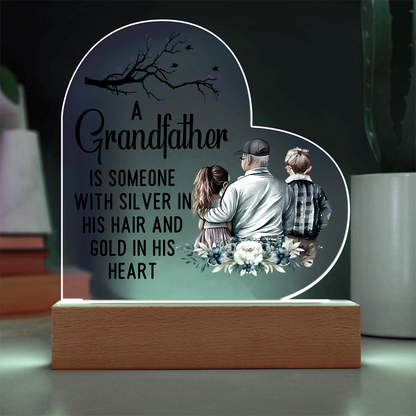 Best Gift for Grandfather - Acrylic Heart Plaque