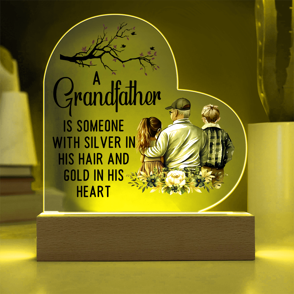 Best Gift for Grandfather - Acrylic Heart Plaque